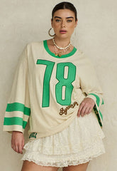 Homecoming long sleeve oversized biker tee