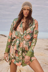 Floridian shirt dress, sage