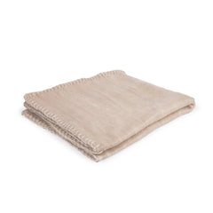 Blanket stitch throws in blush & natural