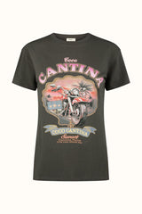 Coco Cantina biker tee, charcoal