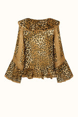 Samantha Lace Frill blouse, vintage leopard