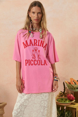 Marina Picola oversized tee, cosmos pink