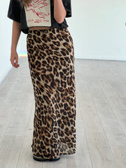 Zali leopard print maxi skirt