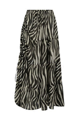 Zevra peasant skirt, washed charcoal