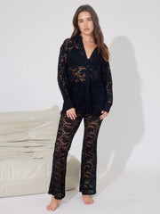 Peach & Parla Dolce black lace pants