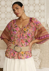 Swan Lake Short Sleeve Blouse - Lilac Rose