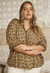 Swan Lake Short Sleeve Blouse - Sage