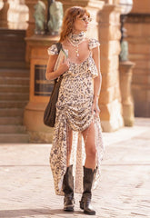 Snow Leopard strappy gown