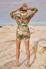Floridian shirt dress, sage