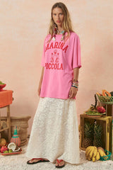 Marina Picola oversized tee, cosmos pink