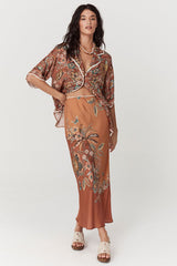 Mojave Lily Bias Skirt, Amber