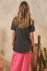 Coco Cantina biker tee, charcoal