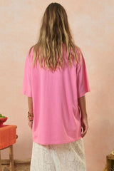 Marina Picola oversized tee, cosmos pink