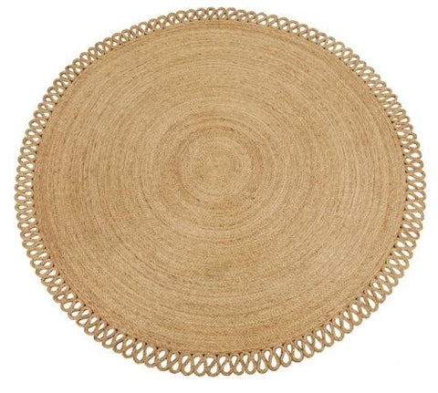 round natural floor rug